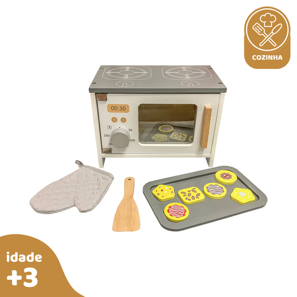 Kit Forno Microondas, de Madeira