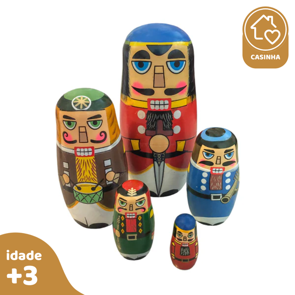 Kit Matrioshka Soldadinhos de Chumbo, de Madeira