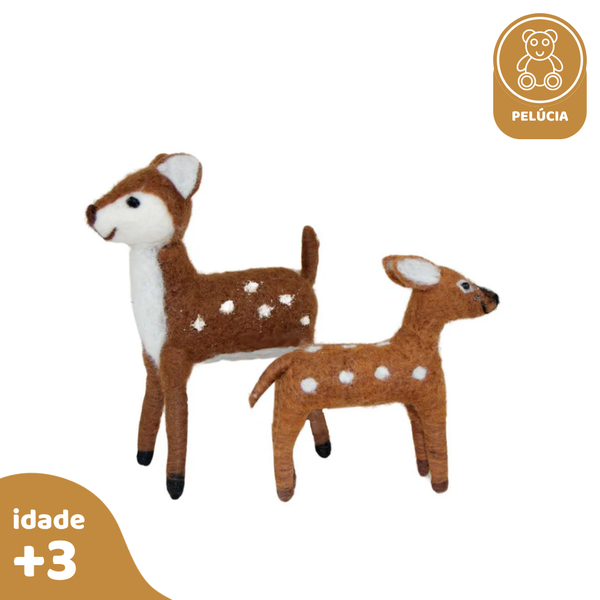 Kit Bambis 2 pcs, de Feltro de Lã