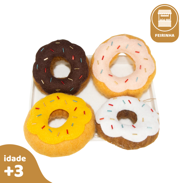 Kit Donuts 5 pcs, de Feltro de Lã